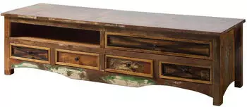 Massivmoebel24 Nature of Spirit TV-Board Altholz 180x55x50cm mehrfarbig lackiert (09-313-700-0033)