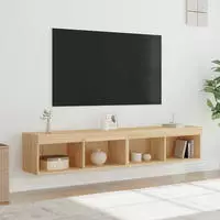 vidaXL TV-Schr&auml;nke mit LED-Leuchten 2 Stk. Sonoma-Eiche 80x30x30 cm