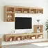 vidaXL TV-Schränke mit LED-Leuchten 2 Stk. Sonoma-Eiche 80x30x30cm (837146)