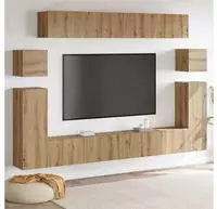 vidaXL TV-Einheiten Wandmontiert 4 pcs Artisan-Eiche Holzwerkstoff