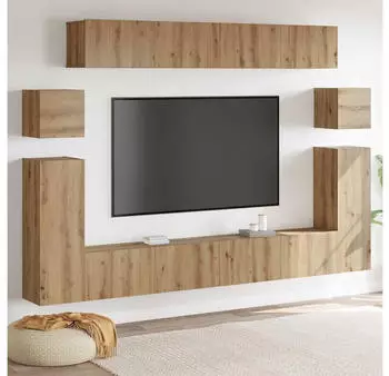 vidaXL TV-Einheiten Wandmontiert 4-tlg. Artisan-Eiche Holzwerkstoff (3393392)