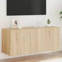 vidaXL TV-Wandschrank mit LED-Leuchten Sonoma-Eiche 100x35x41 cm