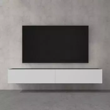 doporro TV-Lowboard F02 hängend 200cm, 2 Türen, Anthrazit/Weiß Matt (F02)