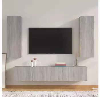 vidaXL TV-Schrank-Set 4-tlg. Grau Sonoma Holzwerkstoff (3114204)
