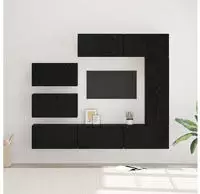 vidaXL TV-Schrankset 8 pcs Schwarz Eichen-Optik Holzwerkstoff