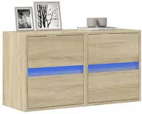 vidaXL TV-Wandschr&auml;nke mit LED-Beleuchtung 2 Stk. Sonoma 41x31x45 cm
