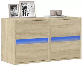 vidaXL TV-Wandschr&auml;nke mit LED-Beleuchtung 2 Stk. Sonoma 41x31x45cm (852276)
