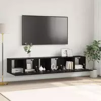 vidaXL TV-Schrankset 3 pcs Schwarz 60 x 30 x 30 cm Holzwerkstoff