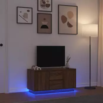 vidaXL TV-Schrank mit LED-Leuchten Braun Eichen-Optik 100x41x50cm (861415)