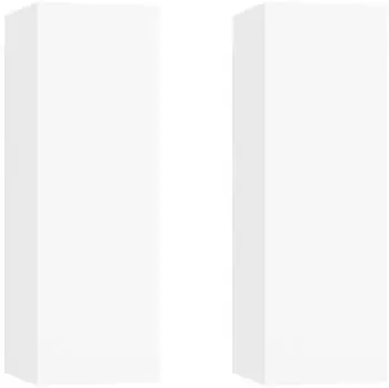 vidaXL TV-Schrank 2er-Set Wei&szlig; 30,5x30x90cm Holzwerkstoff (803345)