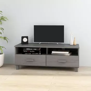 vidaXL TV-Schrank HAMAR Hellgrau 106x40x40cm Massivholz Kiefer (340471)