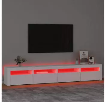 vidaXL TV-Schrank mit LED-Beleuchtung Wei&szlig; 240x35x40cm (3152762)