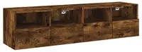 vidaXL TV-Wandschr&auml;nke 2 Stk. R&auml;uchereiche 60x30x30 cm Holzwerkstoff