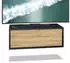 Vladon Lana 80 Lowboard mit Klappe, Schwarz matt / Eiche Natur, 80x29x37cm