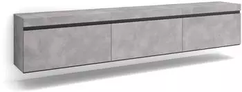 Skraut Home Hängendes TV-Lowboard, Moderner Stil, 240x45x35cm, Zement (503_3_02)