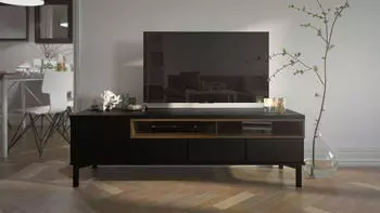 INOSIGN Roomers TV-Board 156x48cm Holzwerkstoff Schwarz/Walnuss