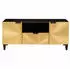 vidaXL TV-Schrank Schwarz/Gold Massives Mangoholz 105x33x46cm (4017842)