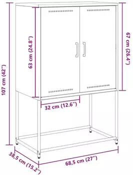 vidaXL TV-Schrank Anthrazit Stahl 68x39x60,5cm (846520)