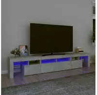 vidaXL TV-Schrank mit LED-Leuchten Betongrau 230x36,5x40 cm