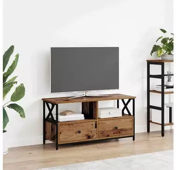 vidaXL TV-Schrank Altholz & Stahl 90x33x45cm (881301)