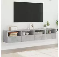vidaXL TV-Wandschr&auml;nke 2 Stk. Betongrau 80x30x30 cm Holzwerkstoff