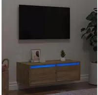 vidaXL TV-Schrank mit LED-Leuchten Sonoma-Eiche 75x35,5x25 cm