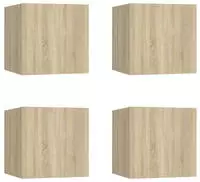 vidaXL TV-Wandschr&auml;nke 4 Stk. Sonoma-Eiche 30,5x30x30 cm