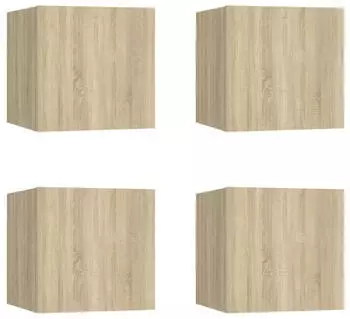 vidaXL TV-Wandschr&auml;nke 4 Stk. Sonoma-Eiche 30,5x30x30cm (804492)