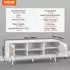 VEVOR Rattan-TV-Ständer Boho 120x40x49cm 2 Türen 2 Schubladen Weiß (10FJTRTVO10K)