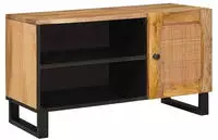 vidaXL TV-Schr&auml;nk mit Speicher Braun 80 x 33 x 46 cm Massivholz Mango