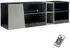 Mondeer TV-Schrank mit LED-Beleuchtung, 5 Fächer & 1 Tür, 140x45x37,5cm, Schwarz & Grau (FLTV06CB-G1N)