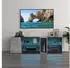 Mondeer TV-Schrank mit LED-Beleuchtung, 5 Fächer & 1 Tür, 140x45x37,5cm, Schwarz & Grau (FLTV06CB-G1N)