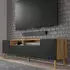 Bim Furniture LUXI Lowboard 195cm Eiche Artisan, mattschwarze MDF-Fronten, Massivholzbeine