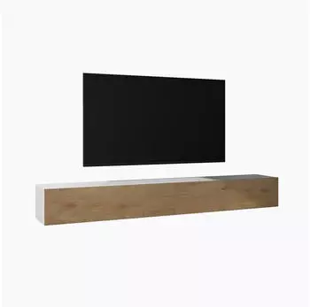 Mai & Mai Fernsehschrank02 Hängend Soft-Close Matt Weiß/Kerneiche 240x40,2x30cm (Fernsehschrank02)