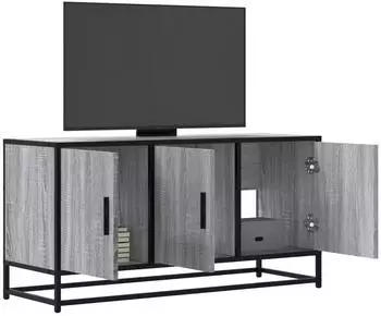 vidaXL TV-Schrank Grau Sonoma 100x35x50cm Holzwerkstoff & Metall (848832)