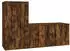 vidaXL TV-Schrank-Set 2-tlg. Räuchereiche Holzwerkstoff (3188475)