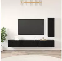 vidaXL TV-Schrankset 4 pcs Schwarz Eichen-Optik Holzwerkstoff