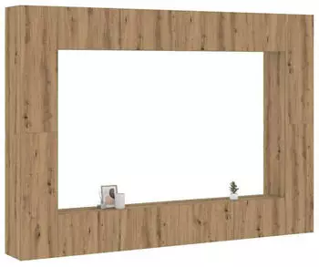 vidaXL TV-Schrank-Set Wandmontage 8-tlg. Artisan-Eiche Holzwerkstoff (3328978)