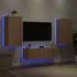 vidaXL TV-Wohnwand 3-tlg. mit LED-Leuchten Sonoma-Eiche (3216876)