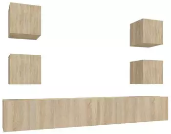 vidaXL TV-Schrank-Set 6-tlg. Sonoma-Eiche Holzwerkstoff (3114264)