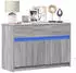 vidaXL TV-Schrank mit LED-Beleuchtung Grau Sonoma 91x34x61cm (852185)