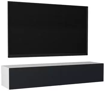 Mai & Mai Fernsehschrank02 Lowboard hängend Soft-Close 120x40,2x30cm Weiß/Anthrazit matt (Fernsehschrank02)
