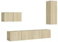 vidaXL 4-tlg. TV-Schrank-Set Sonoma-Eiche Holzwerkstoff