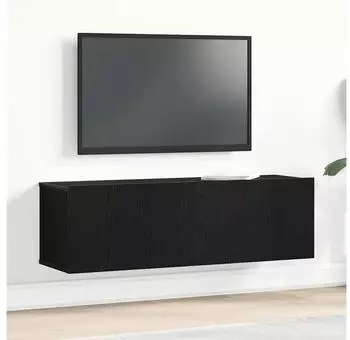 vidaXL TV-Wandschrank Schwarz Eiche-Optik 100x30x30cm Holzwerkstoff (862487)
