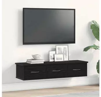 vidaXL Wandschrank Schwarz Eichen-Optik 88x26x18,5cm Holzwerkstoff (861994)