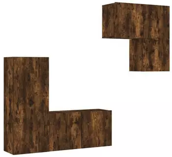 vidaXL Wohnwand 4-tlg. R&auml;uchereiche Holzwerkstoff (3216432)