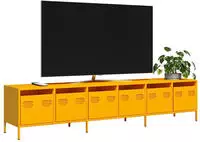 vidaXL TV-Schrank Senfgelb 202x39x43,5 cm Kaltgewalzter Stahl