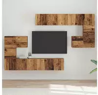 vidaXL TV-Einheiten Wandmontiert 4 pcs Altholz Holzwerkstoff