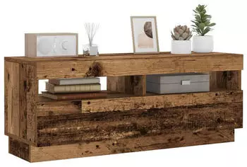 vidaXL TV-Schrank mit LED-Beleuchtung Holzwerkstoff Altholz-Optik 100x35x40cm (856355)