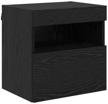 vidaXL TV-Wandschrank mit LED Schwarz Eichen-Optik 40x30x40cm (882975)